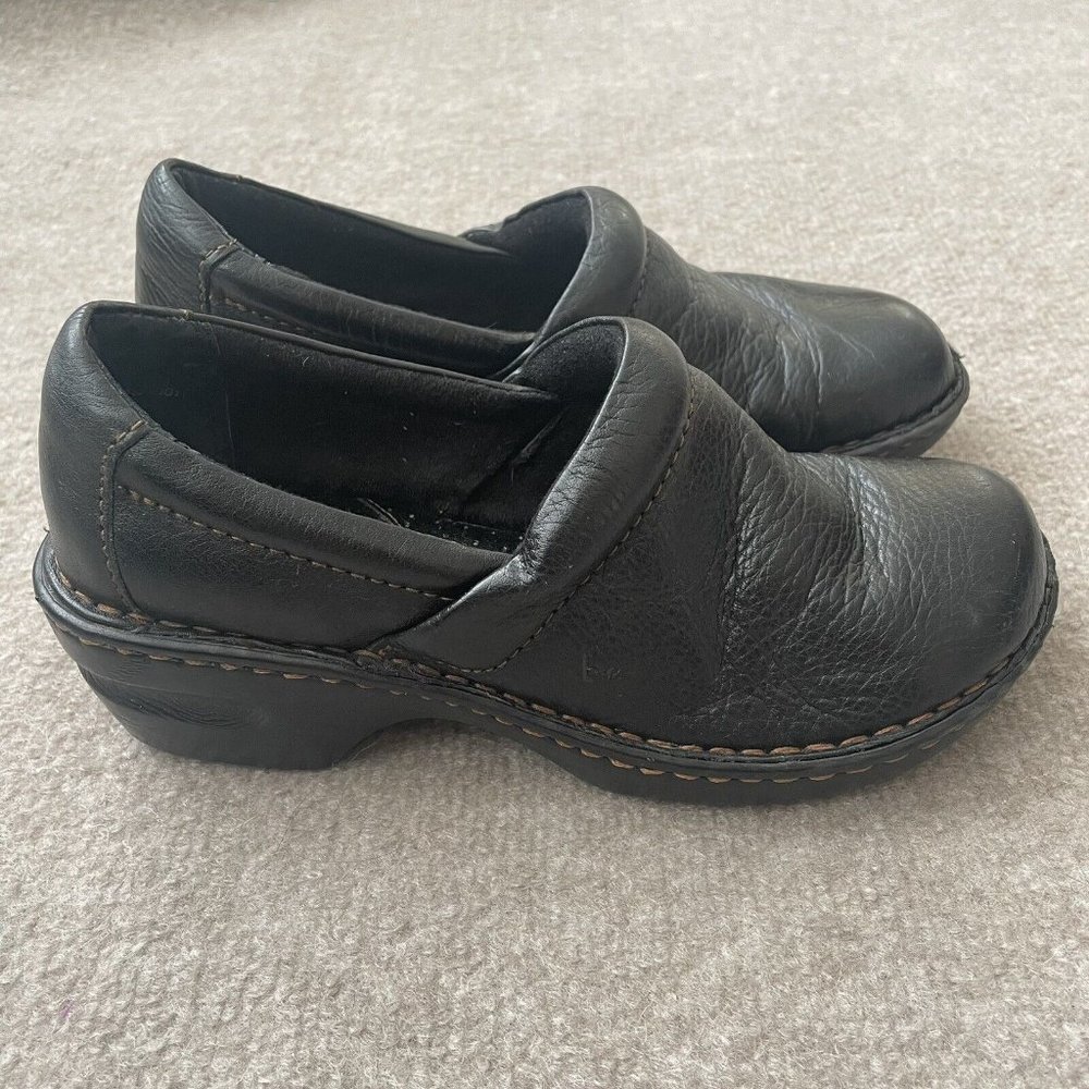 Boc Clogs Womens Size 7.5 Black Leather Casual Comfort Work Born Concept Shoes - Picture 3 of 14